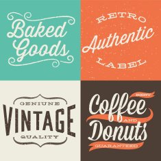 Vintage Typographic Labels N2