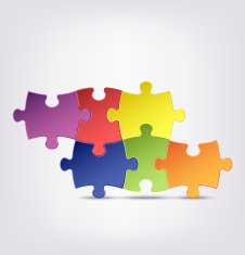 Abstract colored group puzzle background N2