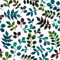 Watercolor seamless pattern on leaves theme N7