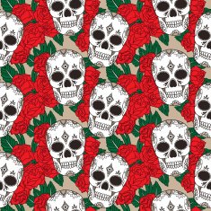 vector pattern with skulls N35