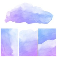 Set of colorful Abstract water color painting background N119