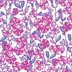 Vibrant field flowers seamless pattern background