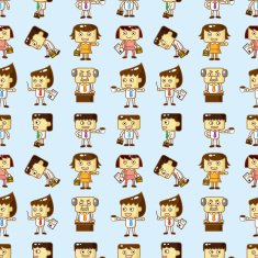 seamless cartoon office worker pattern N2