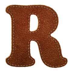 Leather textured letter R