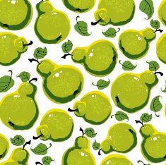 Ripe tasty pears seamless background