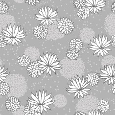 abstract flowers floral grey seamless background N2