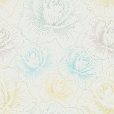 Seamless pattern with color hand drawing roses