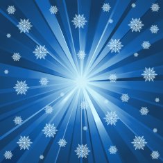 Blue rays and snowflakes N2