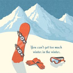 Snowboard winter mountain landscape