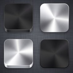 Square metallic app template icons
