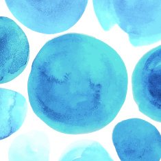 Watercolor blu circles with main center background