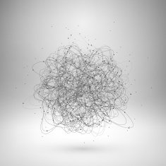 Abstract wire element with connected lines and dots