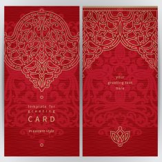 Vintage ornate cards in Eastern style N40