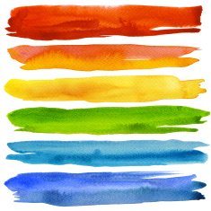 set of colorful watercolor brush strokes N3