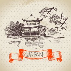 Hand drawn Japanese illustration N6