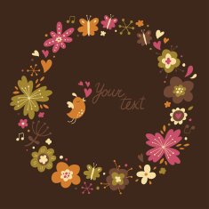 Floral round design element N2