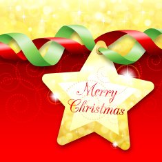 Merry Christmas on a Star Label