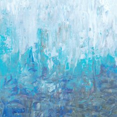 Acrylic Painted abstract Background in White and Blue