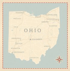 Vintage-Style Ohio Map