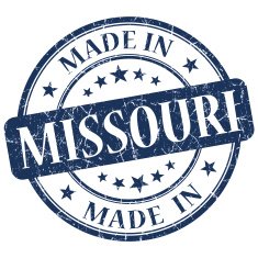 made in Missouri blue round grunge isolated stamp N2