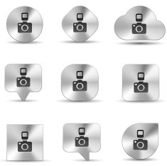 Camera Brushed metal icons