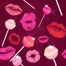 Candy kisses seamless pattern