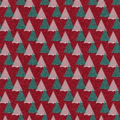 Seamless tree symbols on red glitter background