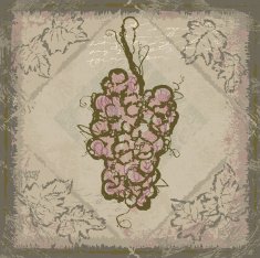 Sketchy tile Bunch of grapes on a textured background