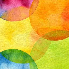 Abstract watercolor circle painted background N16