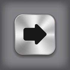 Arrow icon - vector metal app button N2