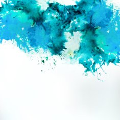 Sea blue centered decorative watercolor background