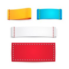 Colorful Blank Fabric Labels or Badges N2