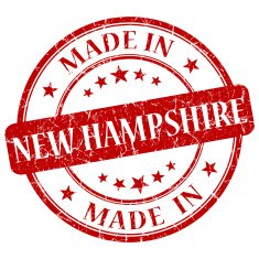 made in New Hampshire red round grunge isolated stamp