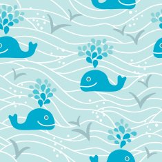 Seamless pattern with whales N4