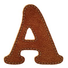 Leather textured letter A