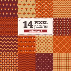 Set of pixel patterns - Autumn N2