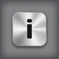 Info icon - vector metal app button