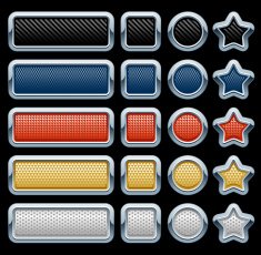 Metal frame textured buttons