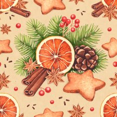 Watercolor christmas pattern N12