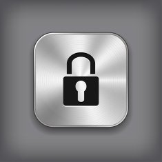 Lock icon - vector metal app button