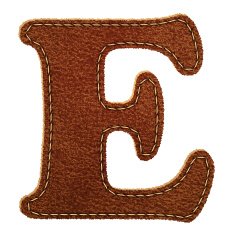 Leather textured letter E