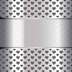 Background perforated shape heart metallic texture