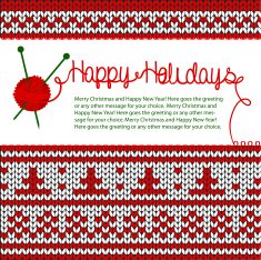Happy Holidays knitting greeting N2
