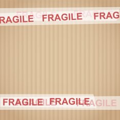 Cardboard with tape "Fragile" vector illustration
