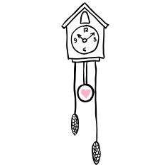 Vector Illustration With Clock And Bird On The Wall N2