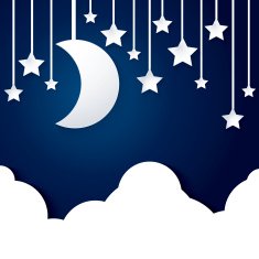 moon star and cloud paper