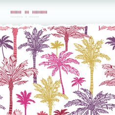 Palm trees seamless horizontal torn pattern background