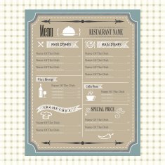 vintage of restaurant menu design