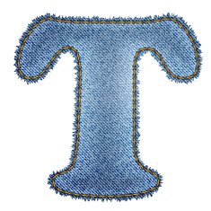 Jeans alphabet Denim letter T