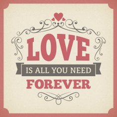 Wedding love forever typography vintage card background design N2